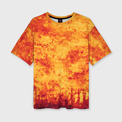 Женская футболка оверсайз Осенний пожар