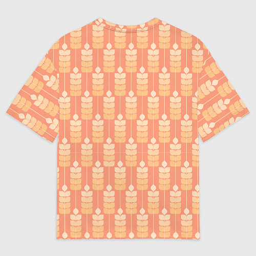 Женская футболка оверсайз Пшеница колосится в ретро поле / 3D-принт – фото 2