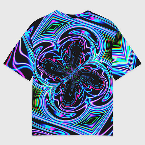 Женская футболка оверсайз Абстракция neon / 3D-принт – фото 2