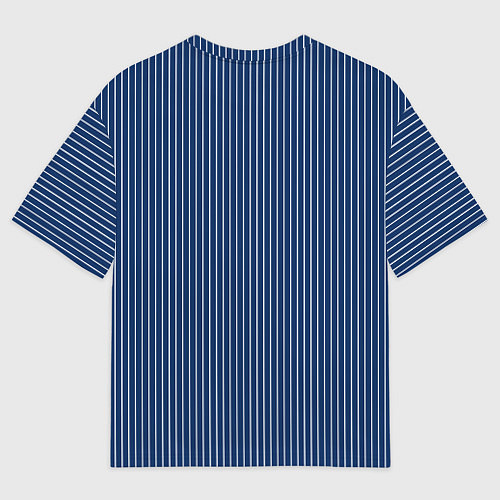 Женская футболка оверсайз Строгий синий в полоску / 3D-принт – фото 2