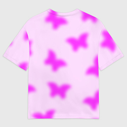 Женская футболка оверсайз Y2K purple butterfly / 3D-принт – фото 2