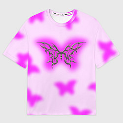 Футболка оверсайз женская Y2K purple butterfly, цвет: 3D-принт