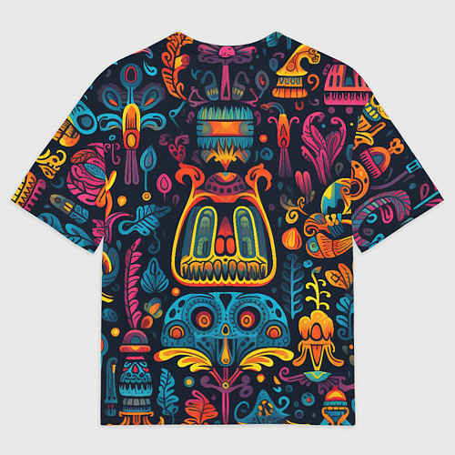 Женская футболка оверсайз Узор в мексиканском стиле / 3D-принт – фото 2