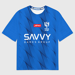 Футболка оверсайз женская Неймар форма Аль-Хиляль 23-24 домашняя, цвет: 3D-принт