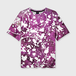 Женская футболка оверсайз Абстракция - круги на пурпурном