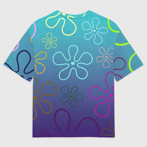 Женская футболка оверсайз Spongebob workout / 3D-принт – фото 2