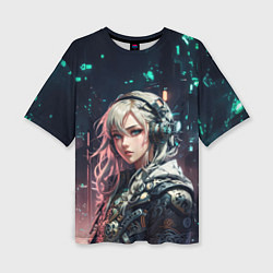 Футболка оверсайз женская Девушка в узорчатой одежде, цвет: 3D-принт