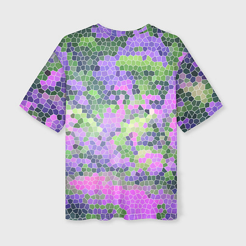 Женская футболка оверсайз Разноцветный витраж / 3D-принт – фото 2
