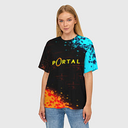 Футболка оверсайз женская Portal x Half life, цвет: 3D-принт — фото 2