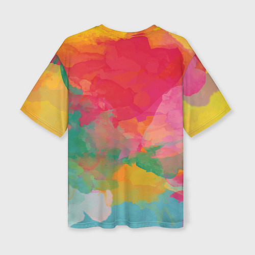 Женская футболка оверсайз Спектр акварели / 3D-принт – фото 2