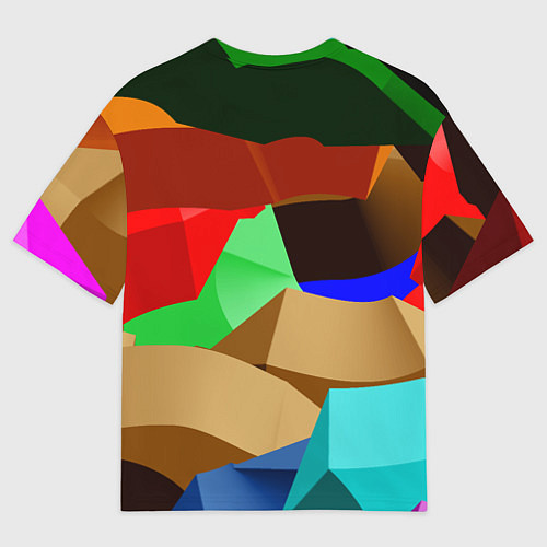 Женская футболка оверсайз Пластиковые чешуйки / 3D-принт – фото 2