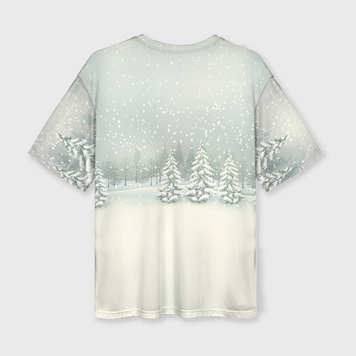 Женская футболка оверсайз Лого Санта / 3D-принт – фото 2