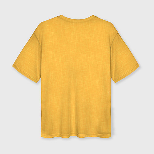 Женская футболка оверсайз Жёлтый однотонный текстура / 3D-принт – фото 2