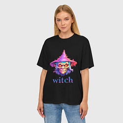 Футболка оверсайз женская Cartoon witch, цвет: 3D-принт — фото 2