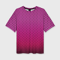 Женская футболка оверсайз Градиент розовый с рисунком