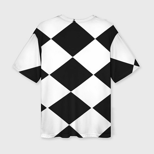 Женская футболка оверсайз Алиса шахматная клетка / 3D-принт – фото 2