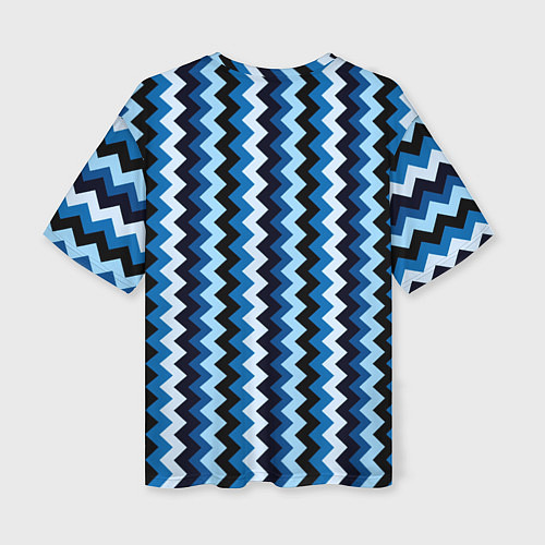 Женская футболка оверсайз Ломаные полосы синий / 3D-принт – фото 2