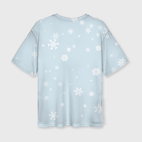 Женская футболка оверсайз New Years cute snowman / 3D-принт – фото 2