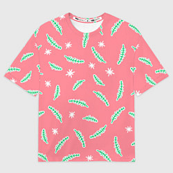 Женская футболка оверсайз Новогодняя еловая ветвь