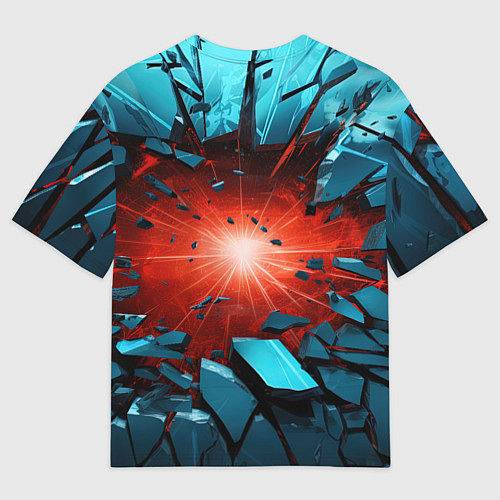 Женская футболка оверсайз Взрыв бирюзовых камней / 3D-принт – фото 2