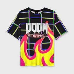 Женская футболка оверсайз Doom Eternal retro game