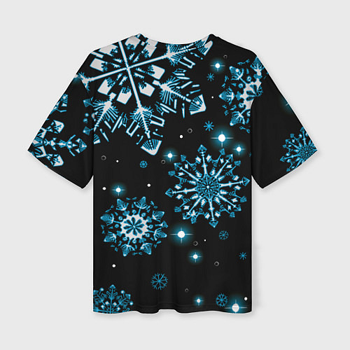 Женская футболка оверсайз Кружение снежинок / 3D-принт – фото 2