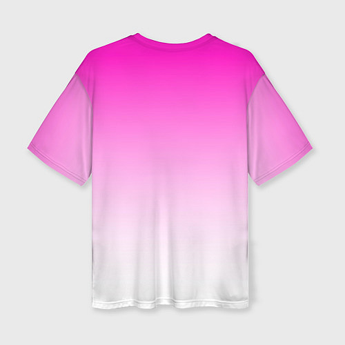 Женская футболка оверсайз Розово-белый градиент / 3D-принт – фото 2