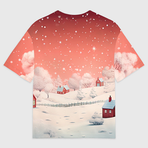 Женская футболка оверсайз Волшебство новогодней ночи / 3D-принт – фото 2