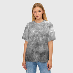 Футболка оверсайз женская Абстракция - grey sky, цвет: 3D-принт — фото 2