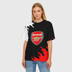 Футболка оверсайз женская Arsenal fc flame, цвет: 3D-принт — фото 2
