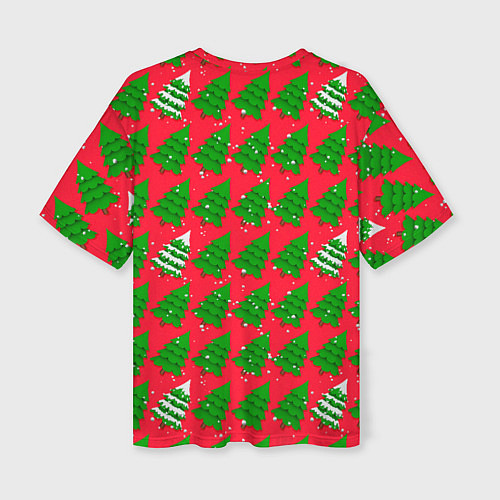 Женская футболка оверсайз Рождественские ёлки / 3D-принт – фото 2