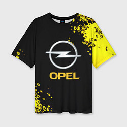 Футболка оверсайз женская Opel желтые краски, цвет: 3D-принт
