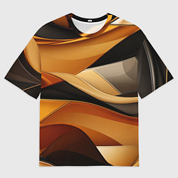 Женская футболка оверсайз Желтая и черная абстракция