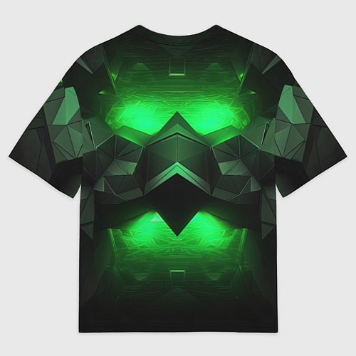 Женская футболка оверсайз Абстрактное царство зелени / 3D-принт – фото 2