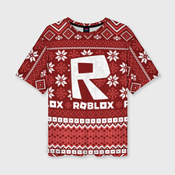 Футболка оверсайз женская Roblox christmas sweater, цвет: 3D-принт