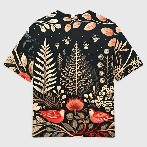 Женская футболка оверсайз Елочные узоры нового года / 3D-принт – фото 2