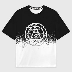 Женская футболка оверсайз Silent Hill Konami белые краски