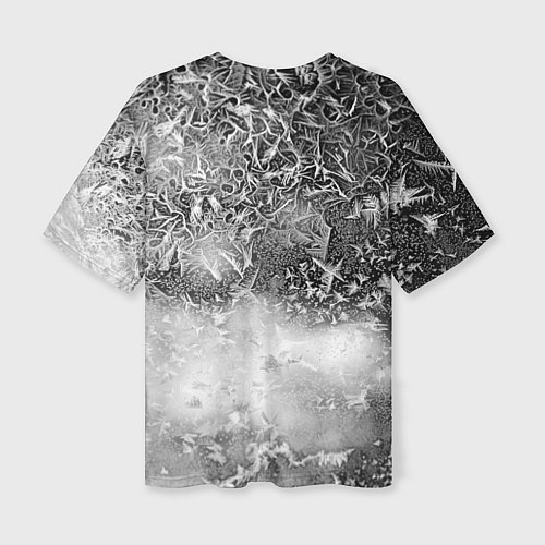 Женская футболка оверсайз Серый лёд и снежинки / 3D-принт – фото 2