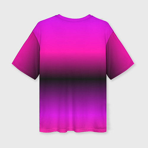 Женская футболка оверсайз Тату Лил Пипа на фиолетовом / 3D-принт – фото 2