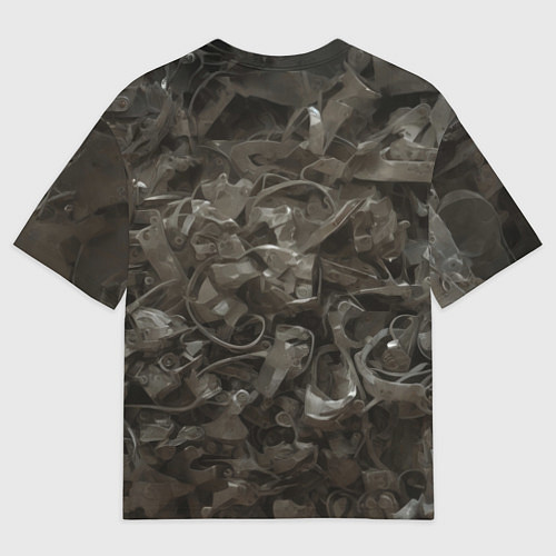 Женская футболка оверсайз Металлический череп / 3D-принт – фото 2