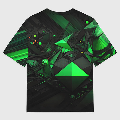 Женская футболка оверсайз Абстрактный лабиринт зелени / 3D-принт – фото 2