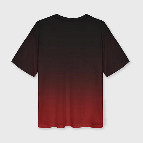 Женская футболка оверсайз Градиент от тёмного до тёмно красного / 3D-принт – фото 2