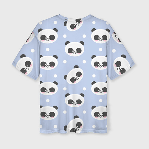 Женская футболка оверсайз Милая мультяшная панда / 3D-принт – фото 2