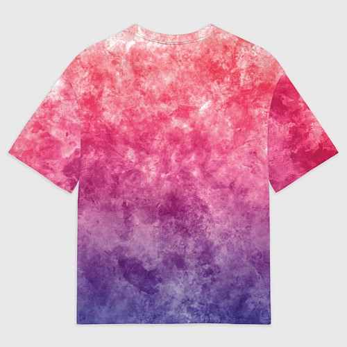 Женская футболка оверсайз Абстракция - сине-красные облака / 3D-принт – фото 2