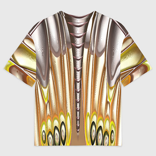 Женская футболка оверсайз Абстрактный рисунок по мотивам крыла бабочки / 3D-принт – фото 2