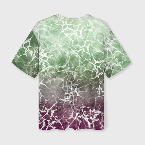 Женская футболка оверсайз Абстракция - spider web on purple-green background / 3D-принт – фото 2