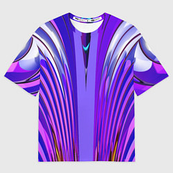 Женская футболка оверсайз Фиолетовые линии и полосы