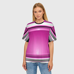 Футболка оверсайз женская Розовый выпуклый фон, цвет: 3D-принт — фото 2