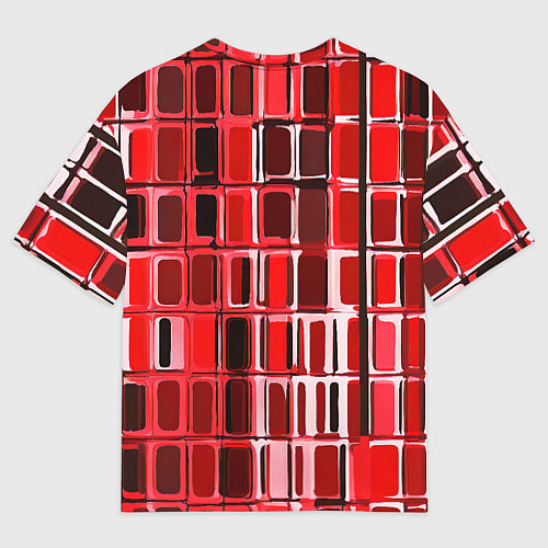 Женская футболка оверсайз Красные прямоугольники / 3D-принт – фото 2