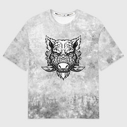 Женская футболка оверсайз Texture - дикий секач